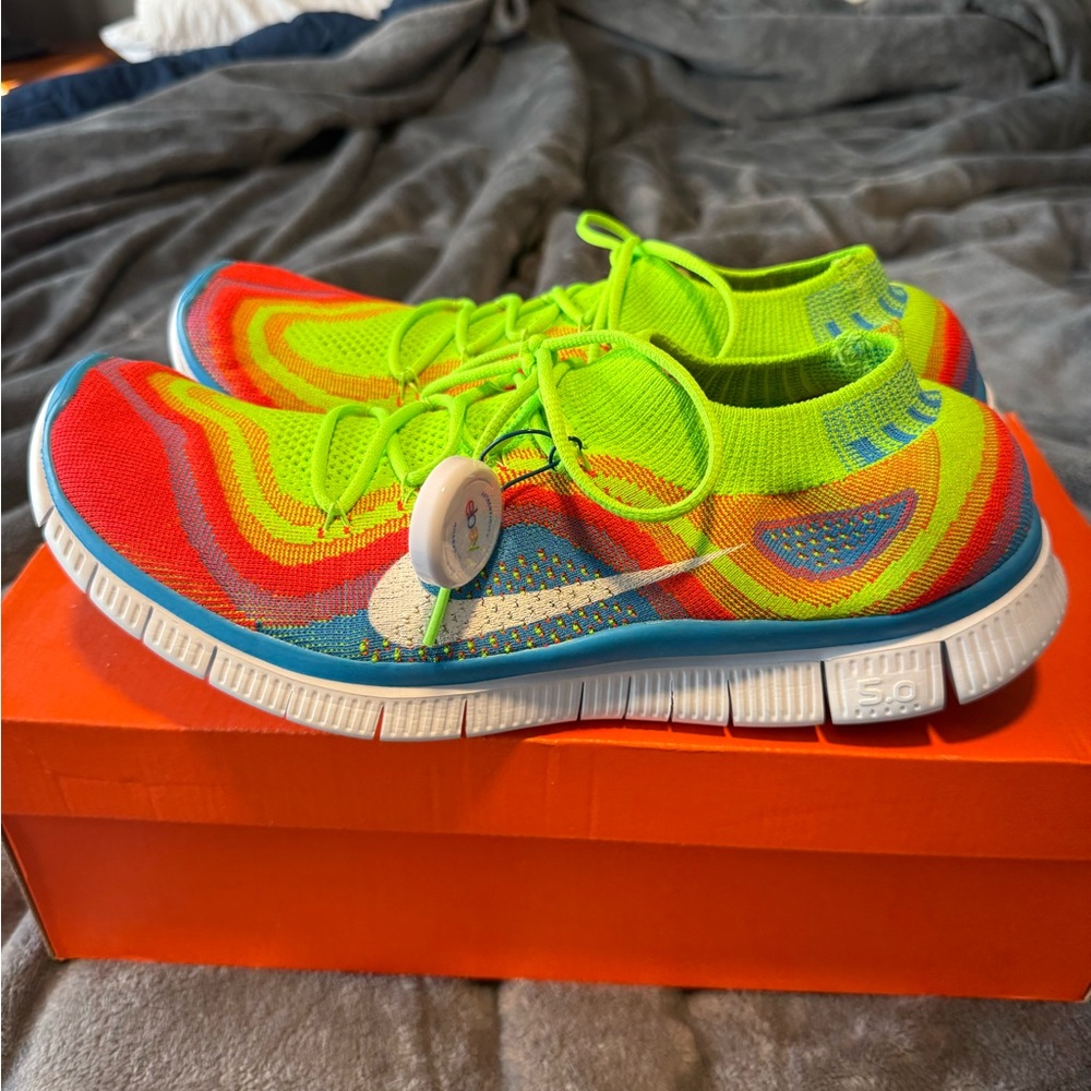 Nike free Flyknit + rainbow colored size 13 brand new eBay authentic guarantee